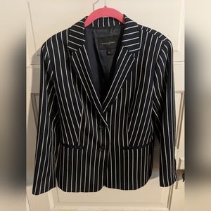 Banana Republic women's 8 navy blue striped blazer suit jacket